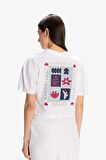 Kappa Kappa Authentic Hannah Kadın Beyaz T-Shirt 321X3PW-001
