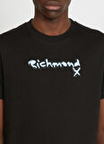 John Richmond Bisiklet Yaka Siyah Erkek T-Shirt UMA23002TS