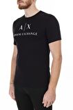 Armani Exchange Bisiklet Yaka Düz Siyah Erkek T-Shirt 8NZTCJ 1200-BLACK