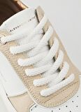 Beyaz - Krem Kadın Deri Sneaker ASAZHWW1540NUW