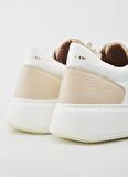 Beyaz - Krem Kadın Deri Sneaker ASAZHWW1540NUW