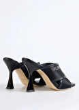 Valentino Saten Siyah Kadın Topuklu Sandalet 91D2541STN