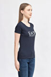 Kadın Bisiklet Yaka T-Shirt  Lacivert | M