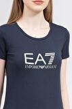 Kadın Bisiklet Yaka T-Shirt  Lacivert | M
