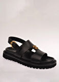 Roberto Cavalli Deri Siyah Sandalet 27735