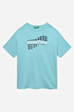 Baskılı % 100 Pamuk Regular Fit Bisiklet Yaka T Shirt Erkek Çocuk T SHİRT