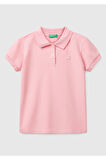 Kız Çocuk Pembe Logolu Pike Polo T-Shirt