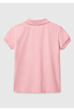 Kız Çocuk Pembe Logolu Pike Polo T-Shirt
