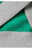 Erkek Çocuk Yeşil Mix Önü Logo Baskılı Ribanalı Kapüşonlu Sweatshirt
