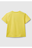 Erkek Çocuk Sarı Benetton Logo Baskılı T-Shirt