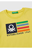 Erkek Çocuk Sarı Benetton Logo Baskılı T-Shirt