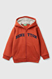 Erkek Bebek Kapüşonlu Sweatshirt - Tuğla Kırmızı | 18-24AY