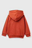Erkek Bebek Kapüşonlu Sweatshirt - Tuğla Kırmızı | 18-24AY