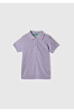 Erkek Çocuk Mor Logolu Pike Polo T-Shirt