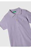 Erkek Çocuk Mor Logolu Pike Polo T-Shirt