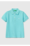 Erkek Çocuk Su Yeşili Logolu Pike Polo T-Shirt