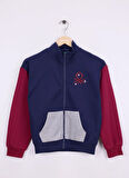 Benetton Nakışlı Kız Çocuk Lacivert - Bordo Sweatshırt 3J68C505D