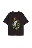 UNİSEX Bay Bape Desenli Siyah Yazlık T-shirt