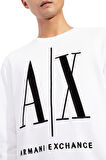 ERKEK Önde AX Logolu Bisiklet Yaka Sweatshirt - Beyaz | XL