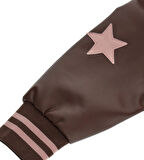 Original Marines Kız Çocuk Kolları Deri Kolej Ceket 5-10 Yaş Pembe