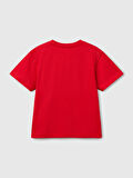 Benetton Erkek Çocuk Figürlü Tshirt 1-6 Yaş Kırmızı