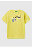 Erkek Çocuk Sarı Benetton Logo Baskılı T-Shirt