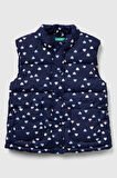 United Colors of Benetton Kız Bebek 2V3YGJ00O-25K Desenli Yelek Lacivert