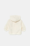 Bebek Yavruağzı Logo Etiketli Jakarlı Fermuarlı Kapüşonlu Sweatshirt