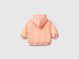 Bebek Yavruağzı Logo Etiketli Jakarlı Fermuarlı Kapüşonlu Sweatshirt