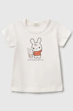 United Colors of Benetton Kız Bebek T shirt Ekru 3I9WA1062