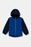 Erkek Bebek Mavi Astarlı Kapüşonlu Yağmurluk