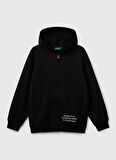 Benetton Baskılı Erkek Çocuk Siyah Sweatshırt 33NVC505A