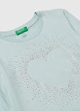 Benetton Nakışlı Su Yeşili Kız Çocuk T-Shirt 3ATNC10RF