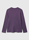 Benetton Baskılı Bordo Kız Çocuk T-Shirt 3I9WC10Q2