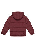 Erkek Çocuk Bordo Logo İşlemeli Kalın Mont