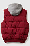 United Colors of Benetton Erkek Çocuk 2IGGCJ012-25K Puffer Yelek Bordo