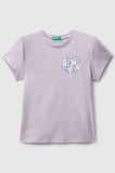 Lila Kadın / Kız KJ_Parıltılı Logo Baskılı Ribana Yaka Regular Fit T-shirt Model Kodu: 3I1XC10Q1LİLA