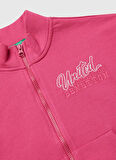 Benetton Nakışlı Kız Çocuk Pembe Sweatshırt 3J68C505D