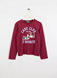 Benetton Payetli Bordo Kız Çocuk T-Shirt 3I1XC10QJ