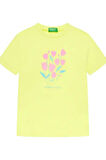 United Colors of Benetton Kız Çocuk Tshirt Sarı 3JERG10J3