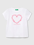 Benetton Kız Çocuk Baskılı Tshirt 1-6 Yaş Beyaz