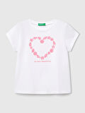 Benetton Kız Çocuk Baskılı Tshirt 1-6 Yaş Beyaz