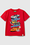 United Colors of Benetton Erkek Çocuk Hot Wheels T shirt Kırmızı 3I1XG10I3