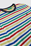 United Colors of Benetton Erkek Çocuk 3FNLC10QB-25K  Uzun Kol Çizgili Tshirt Beyaz