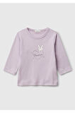Benetton Yenidoğan Lila Uzun Tshırt