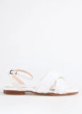 Beyaz Deri  Kadın Sandalet