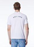 K-Way Bisiklet Yaka Beyaz Erkek T-Shirt K4124DW_ODOM ESTABLISHED