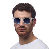 Okkia Giovanni Mavi Lens Unisex Güneş Gözlüğü Beyaz