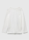 Benetton Baskılı Ekru Kız Çocuk T-Shirt 35RYC10QE