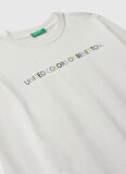 Benetton Baskılı Ekru Erkek Çocuk T-Shirt 3I1XC10Q3